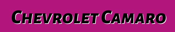 Chevrolet Camaro