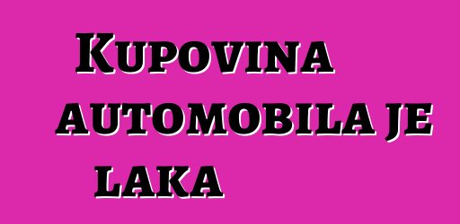 Kupovina automobila je laka