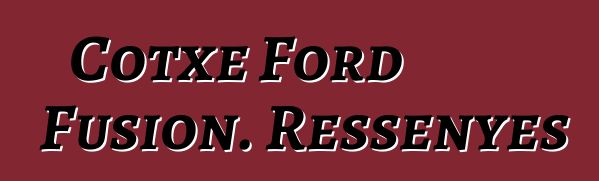 Cotxe Ford Fusion. Ressenyes