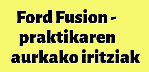 Ford Fusion - praktikaren aurkako iritziak