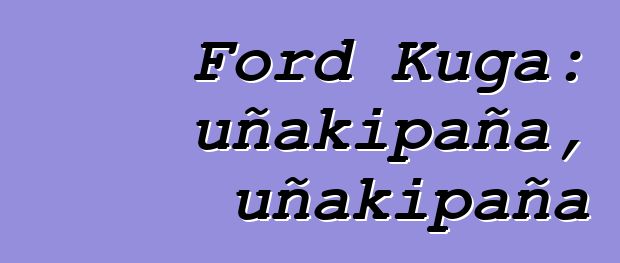Ford Kuga: uñakipaña, uñakipaña