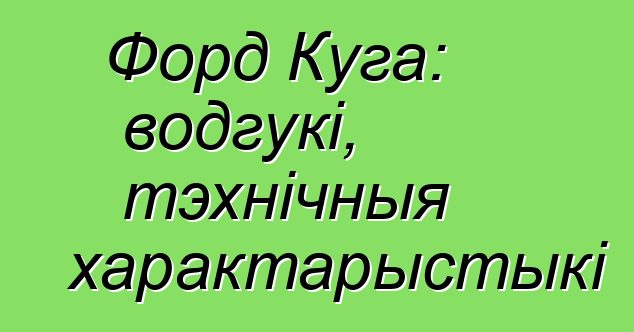 Форд Куга: водгукі, тэхнічныя характарыстыкі