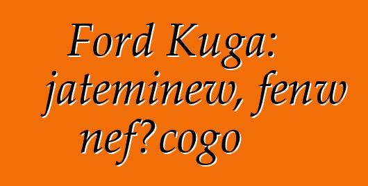 Ford Kuga: jateminɛw, fɛnw ɲɛfɔcogo