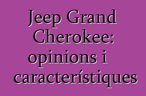 Jeep Grand Cherokee: opinions i característiques