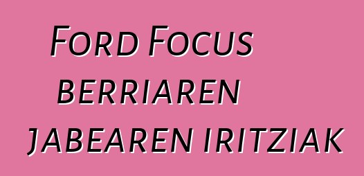 Ford Focus berriaren jabearen iritziak