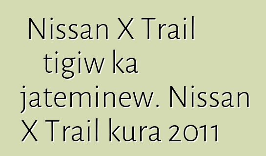 Nissan X Trail tigiw ka jateminɛw. Nissan X Trail kura 2011