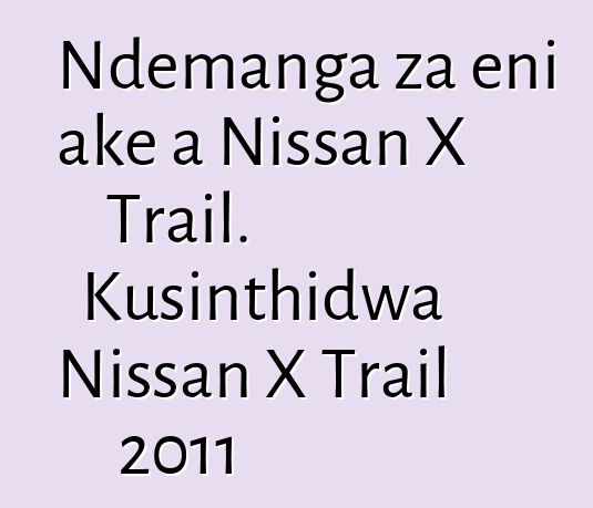 Ndemanga za eni ake a Nissan X Trail. Kusinthidwa Nissan X Trail 2011