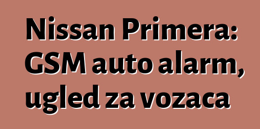 Nissan Primera: GSM auto alarm, ugled za vozača