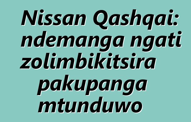 Nissan Qashqai: ndemanga ngati zolimbikitsira pakupanga mtunduwo