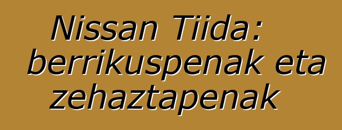 Nissan Tiida: berrikuspenak eta zehaztapenak