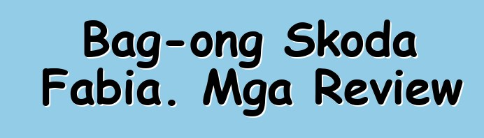 Bag-ong Skoda Fabia. Mga Review