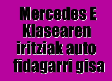 Mercedes E Klasearen iritziak auto fidagarri gisa