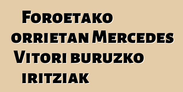 Foroetako orrietan Mercedes Vitori buruzko iritziak