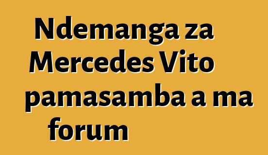 Ndemanga za Mercedes Vito pamasamba a ma forum