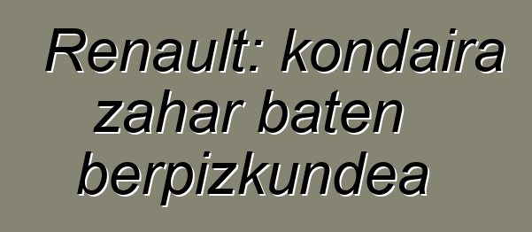 Renault: kondaira zahar baten berpizkundea