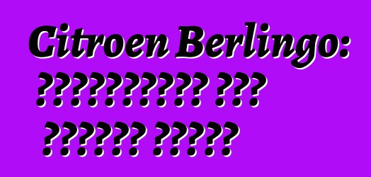 Citroen Berlingo: পর্যালোচনা এবং মডেলের বিবরণ