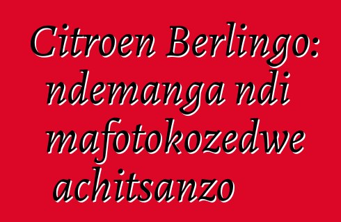 Citroen Berlingo: ndemanga ndi mafotokozedwe achitsanzo