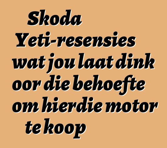 Skoda Yeti-resensies wat jou laat dink oor die behoefte om hierdie motor te koop