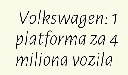 Volkswagen: 1 platforma za 4 miliona vozila