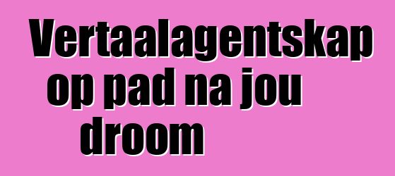 Vertaalagentskap op pad na jou droom