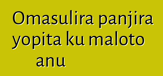 Omasulira panjira yopita ku maloto anu