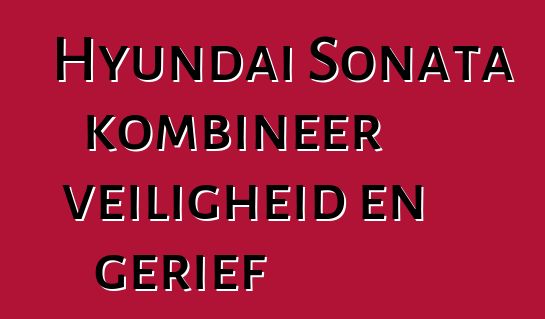 Hyundai Sonata kombineer veiligheid en gerief