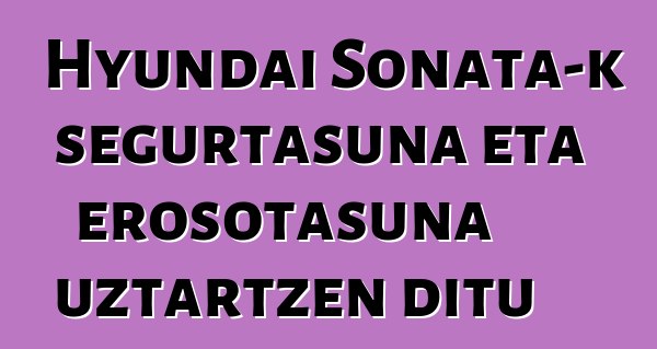Hyundai Sonata-k segurtasuna eta erosotasuna uztartzen ditu