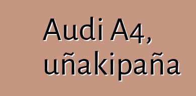 Audi A4, uñakipaña
