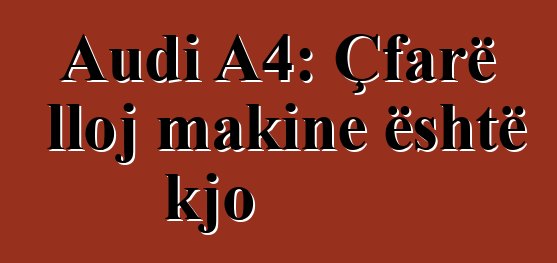 Audi A4: Çfarë lloj makine është kjo