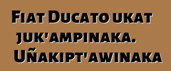 Fiat Ducato ukat juk’ampinaka. Uñakipt’awinaka