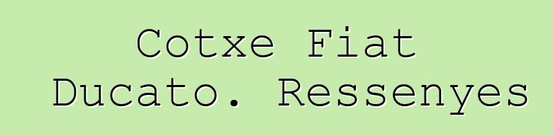 Cotxe Fiat Ducato. Ressenyes