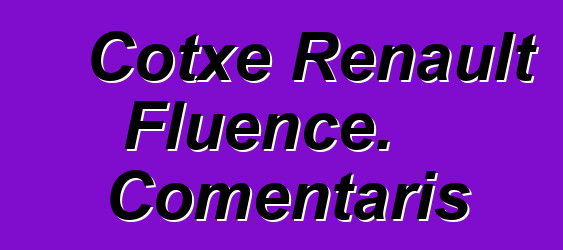 Cotxe Renault Fluence. Comentaris