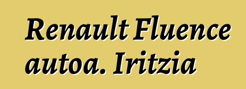 Renault Fluence autoa. Iritzia
