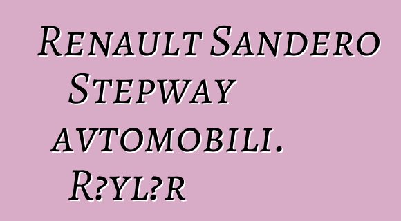 Renault Sandero Stepway avtomobili. Rəylər