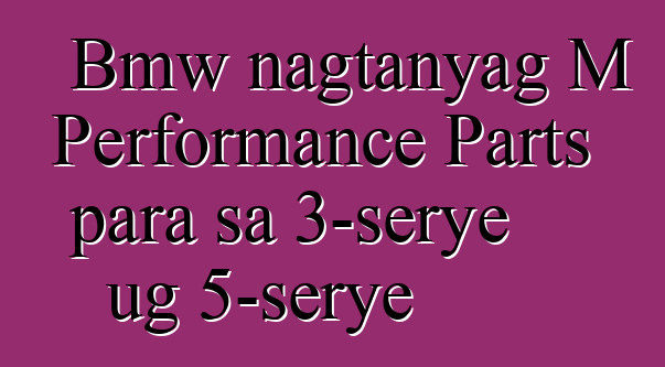 Bmw nagtanyag M Performance Parts para sa 3-serye ug 5-serye