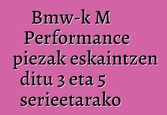 Bmw-k M Performance piezak eskaintzen ditu 3 eta 5 serieetarako