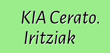 KIA Cerato. Iritziak