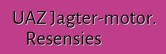 UAZ Jagter-motor. Resensies