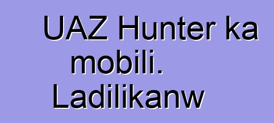 UAZ Hunter ka mobili. Ladilikanw