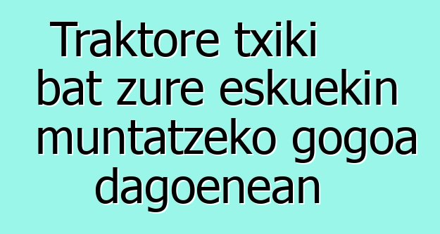 Traktore txiki bat zure eskuekin muntatzeko gogoa dagoenean