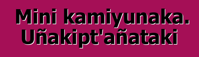 Mini kamiyunaka. Uñakipt’añataki