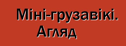 Міні-грузавікі. Агляд