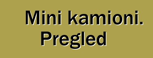 Mini kamioni. Pregled