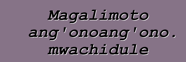 Magalimoto ang'onoang'ono. mwachidule