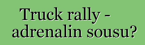 Truck rally - adrenalin şousu?