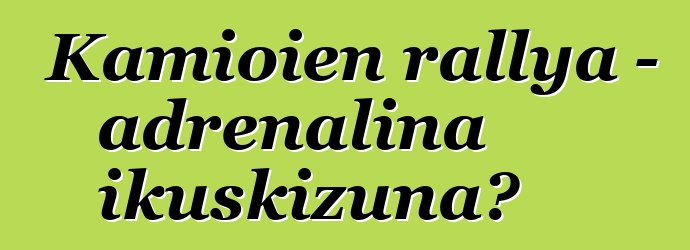 Kamioien rallya - adrenalina ikuskizuna?