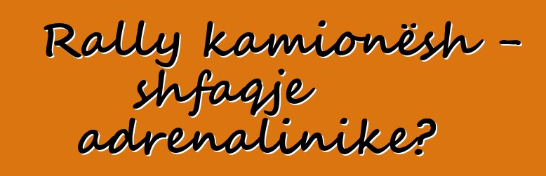 Rally kamionësh - shfaqje adrenalinike?