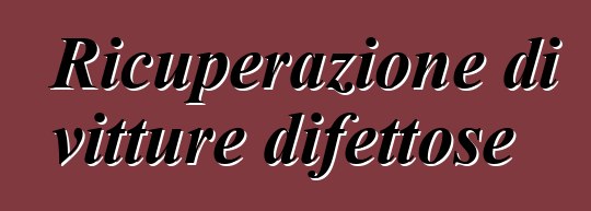 Ricuperazione di vitture difettose