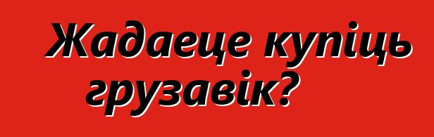 Жадаеце купіць грузавік?