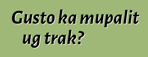 Gusto ka mupalit ug trak?